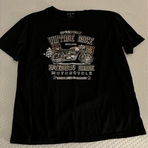 Black motorcycle short sleeve t-shirt